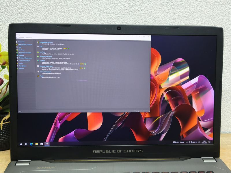 Ноутбук Б/В Asus Strix ROG GL702V:17 Full HD Intel Core i7-7700HQ 16 GB DDR4 NVIDIA GeForce GTX 1070 4Gb SSD 256Gb+HDD 1Tb Asus187 фото