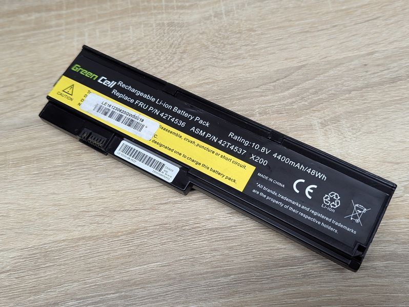 Акумуляторна батарея Green Cell 42T4536 (42T4537) (lenovo) Б/В
